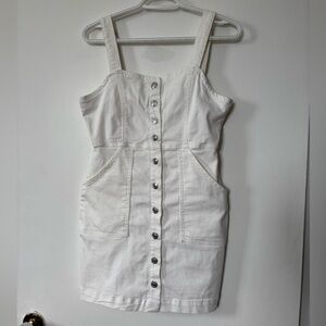 🎉4/30$🎉 Forever 21 White Button-Up Denim Dress - S